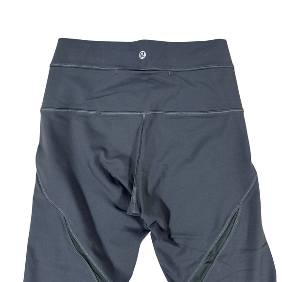 Lululemon Leggings Women's Size 6 Black Mesh Panel Running High‎ Rise Athletic - Picture 2 of 8